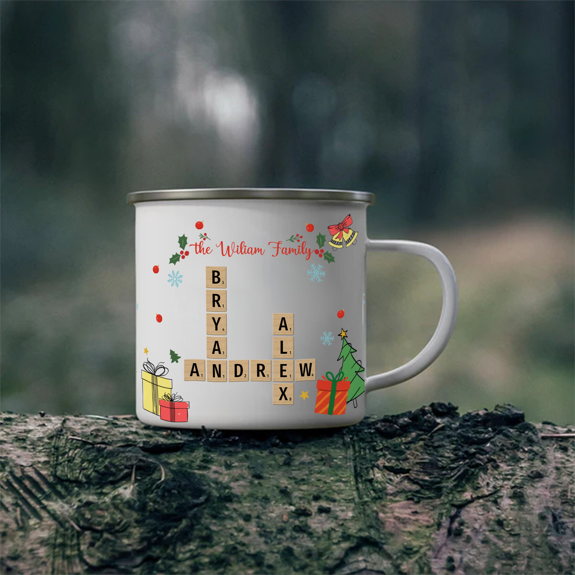 Family Name - Personalized Custom 12oz Enamel Mug