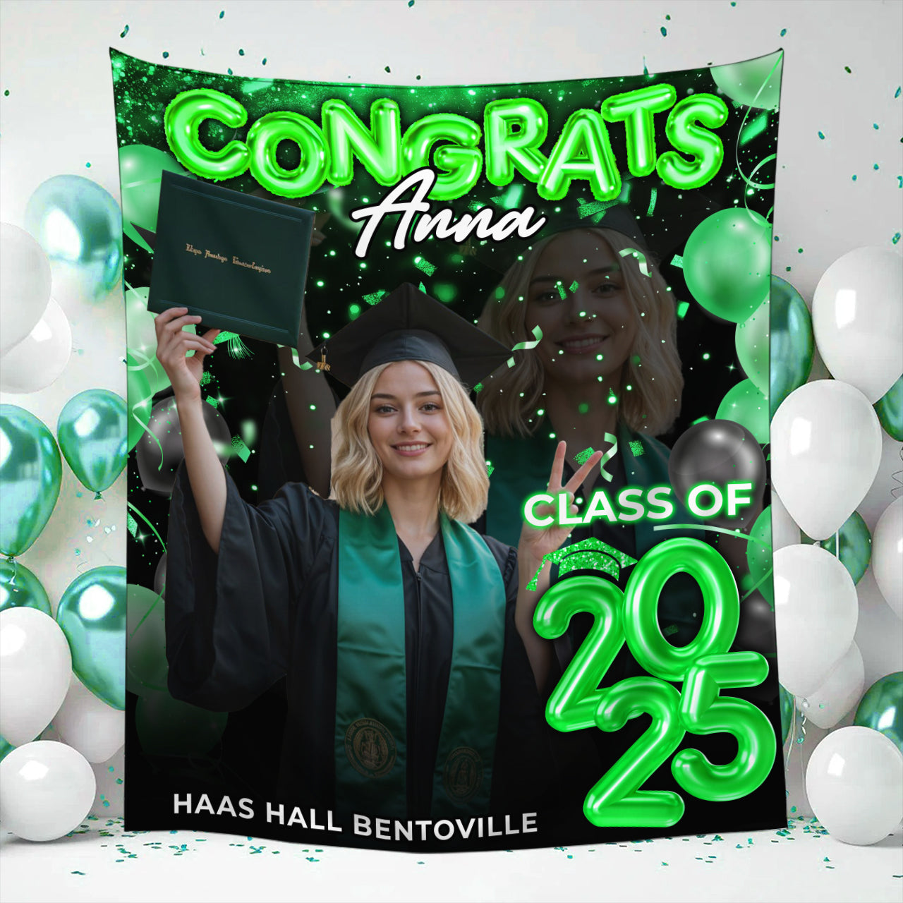 Personalized Congrats Class Of 2025 Backdrop, Custom Graduation Party Decorations