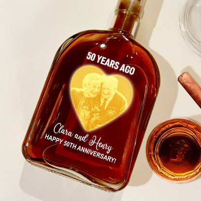 Happy Anniversary Gift - Custom Couple Name and Photo - Personalized Custom Whiskey Bottle