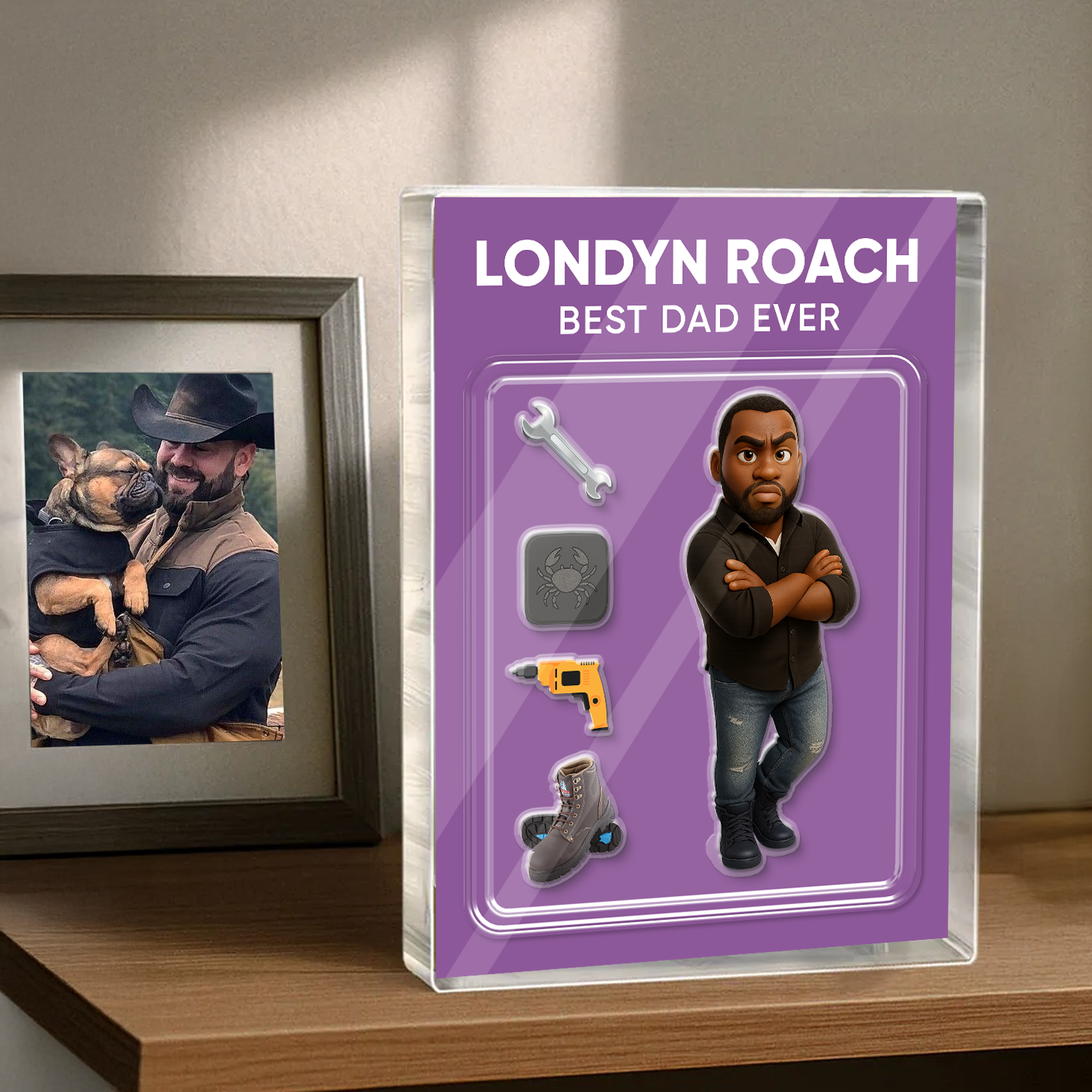 Best Dad Ever - Custom Photo Personalized Acrylic Block Plaque