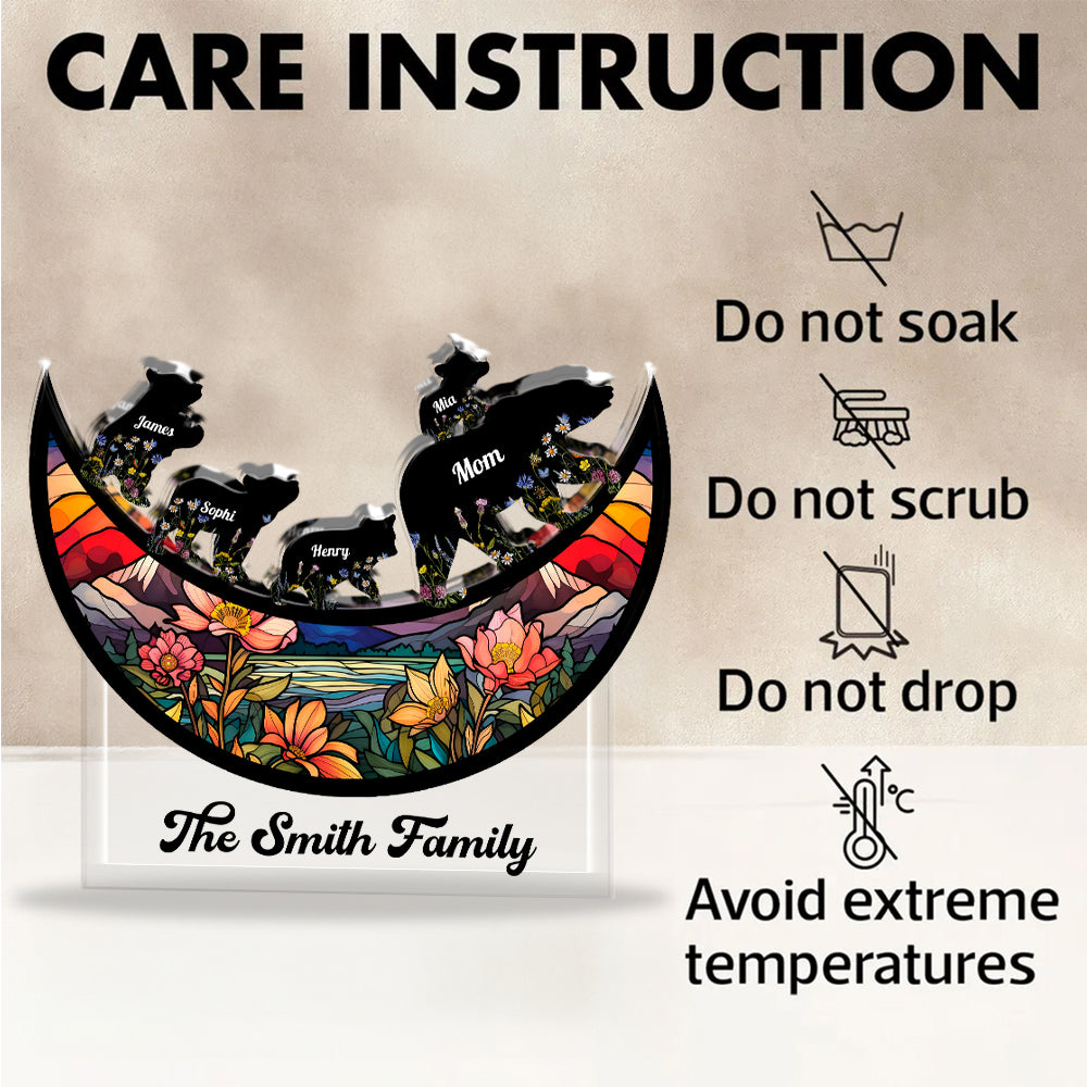 Family Bear - Personalized Custom Shaped Acrylic Plaque - Home Decor