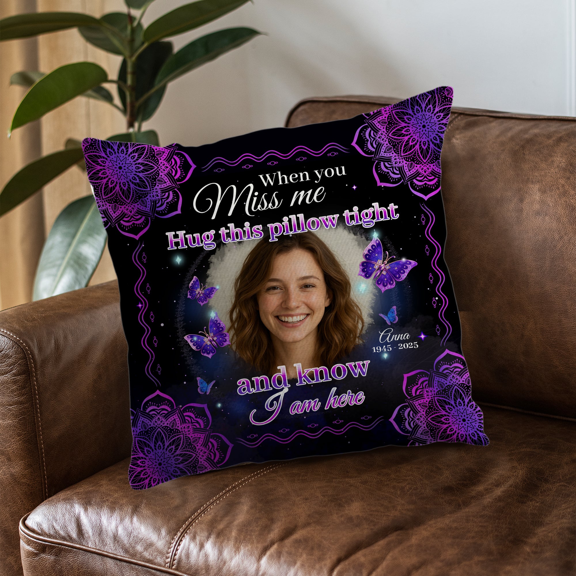 I Will Carry You With Me - Custom Name and Photo - Personalized Pet Memorial Pillow