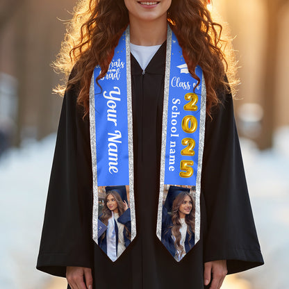 Custom Graduation Stoles | Personalized With Photo, Name & School | Class Of 2025 Gift