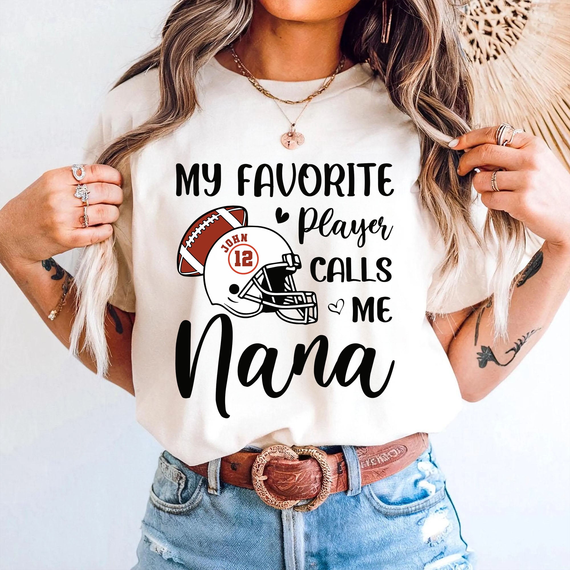 Football Grandma Mama Shirt - Personalized Shirt Custom T-shirt - Gift for Family