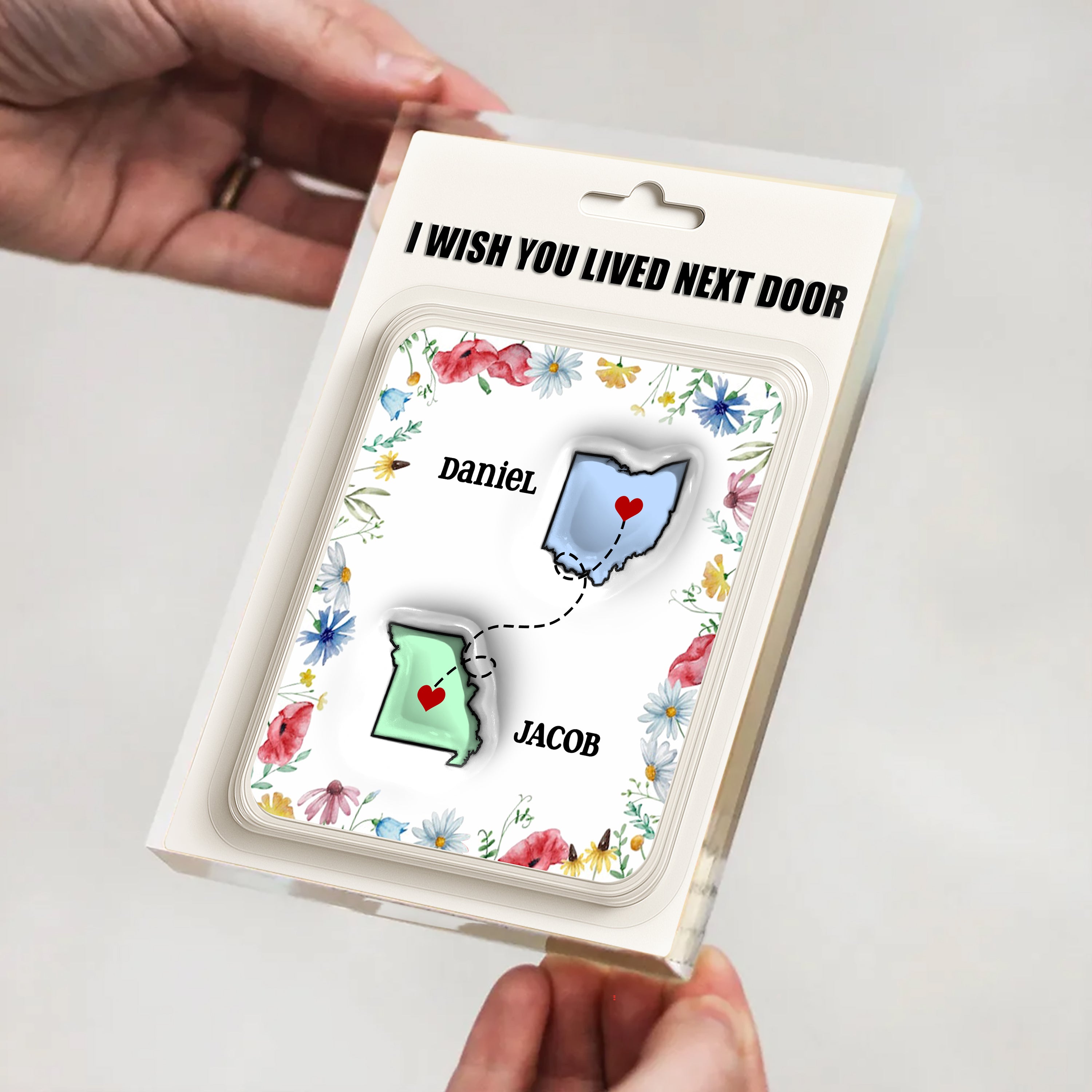 I Wish You Lived Next Door - Personalized Name Gift - Custom Shape Acrylic Block Plaque