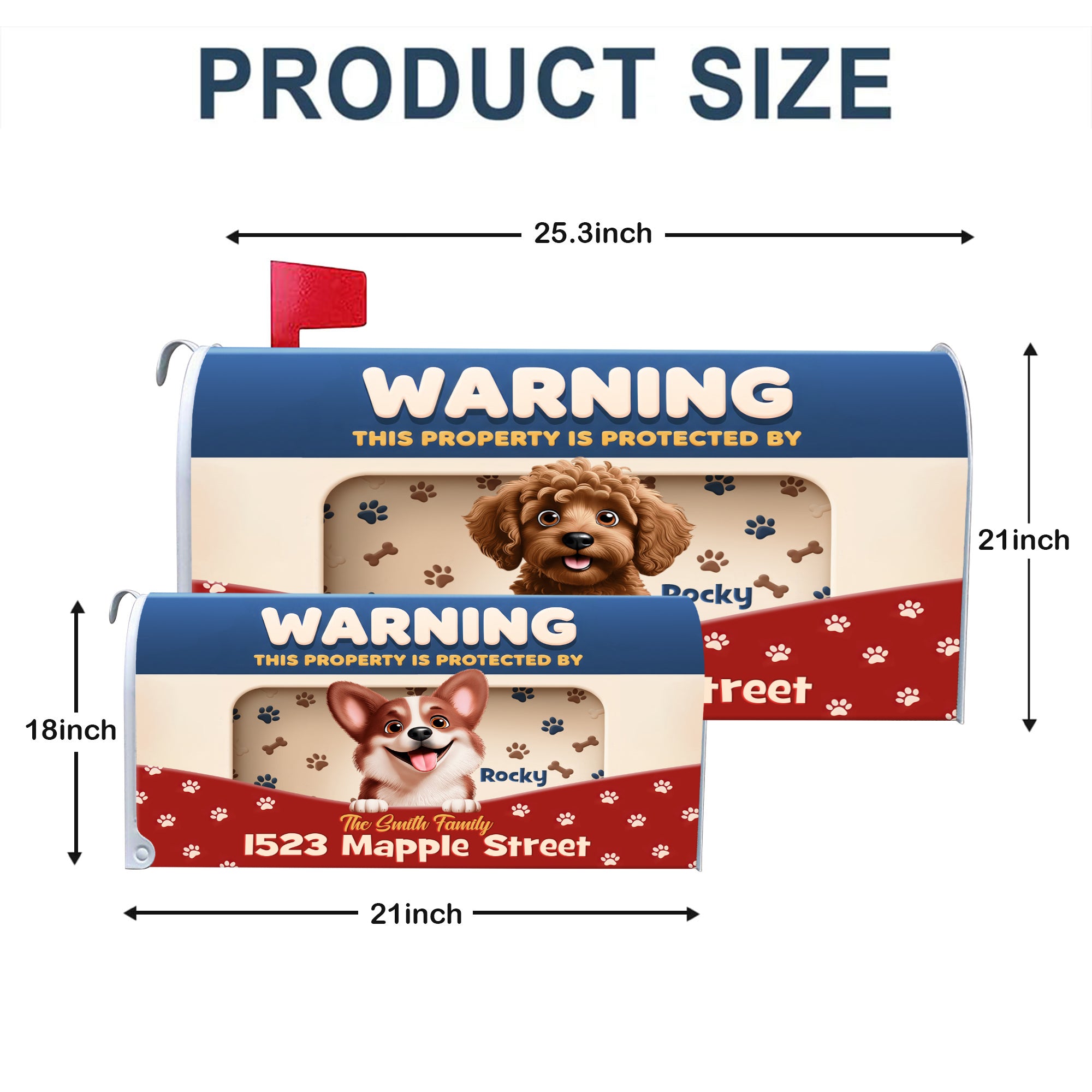 Custom Name and Dog - Personalized Custom Mailbox - Dog Lover Gift