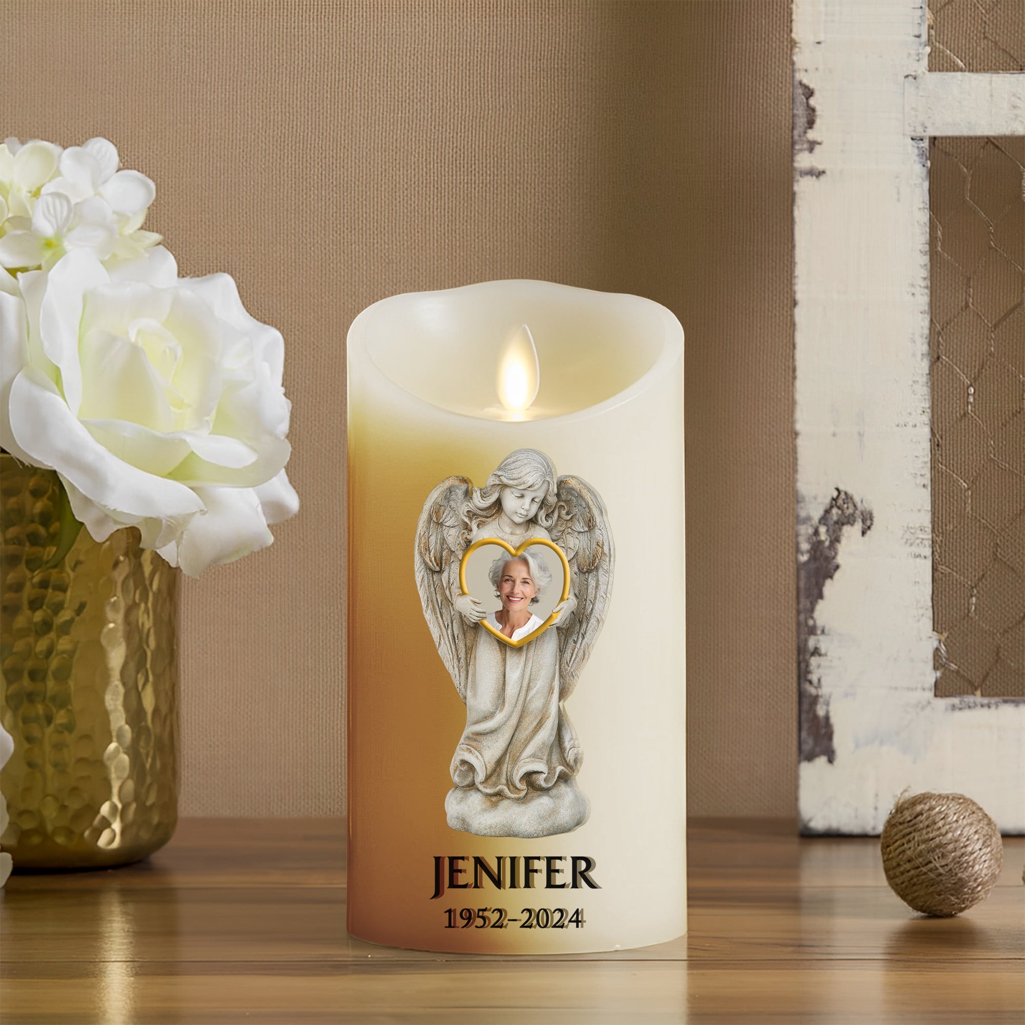 My Mom Angel In Heaven - Personalize LED Candle - Gift for Family