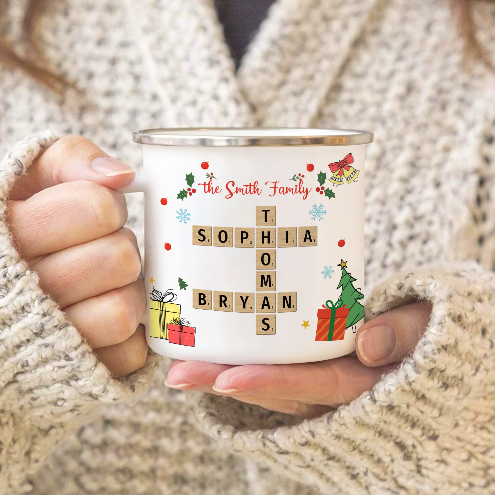 Family Name - Personalized Custom 12oz Enamel Mug