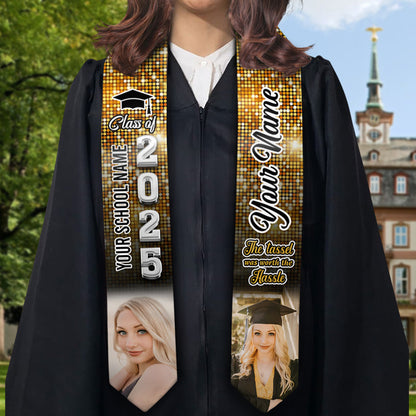 The Tassel Was Worth the Hassle – Personalized Graduation Stole | Class of 2025 With Name, School & Photo