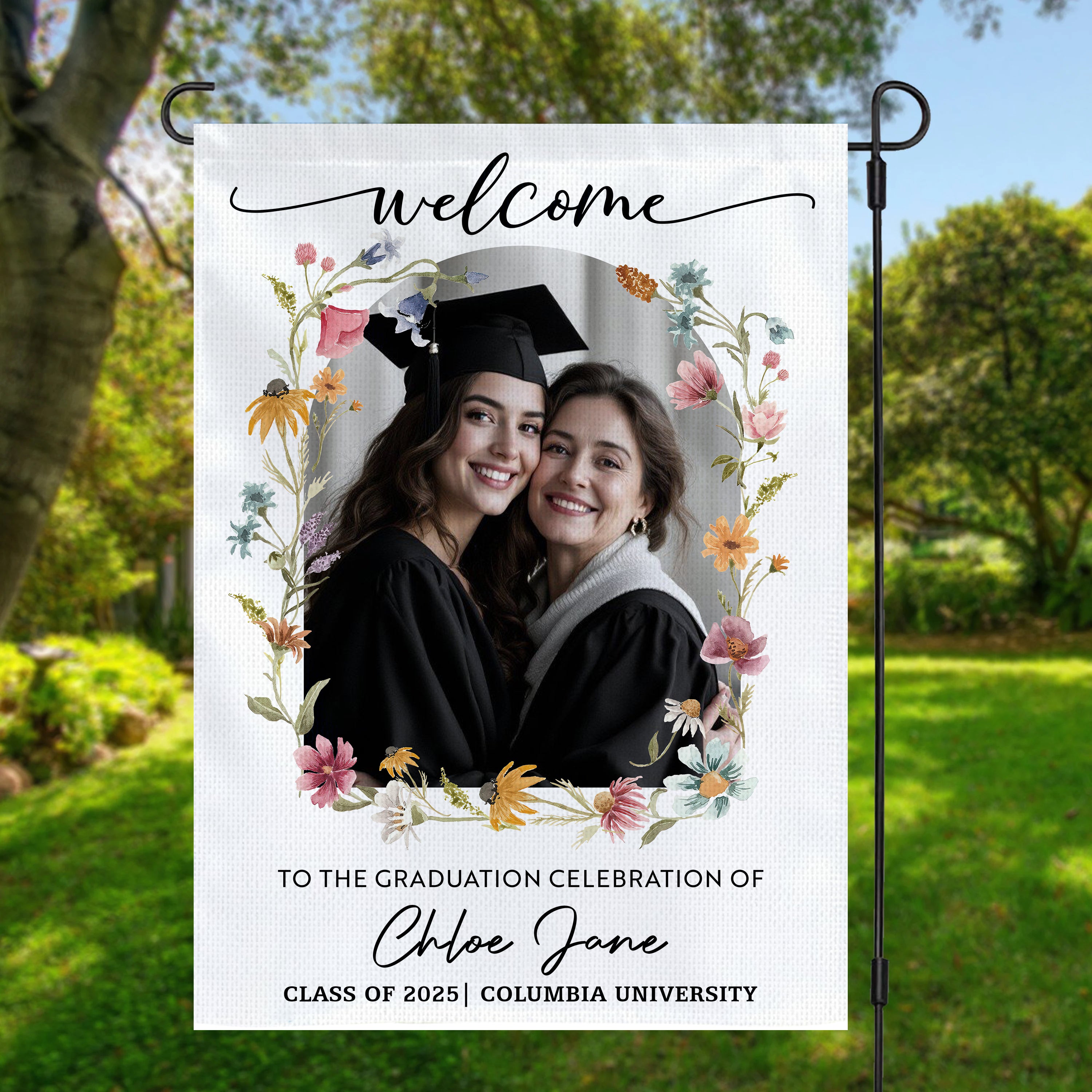 Custom Graduation Flag | Graduation Party Flag With Photo – Graduation Garden Flag & Party Decor