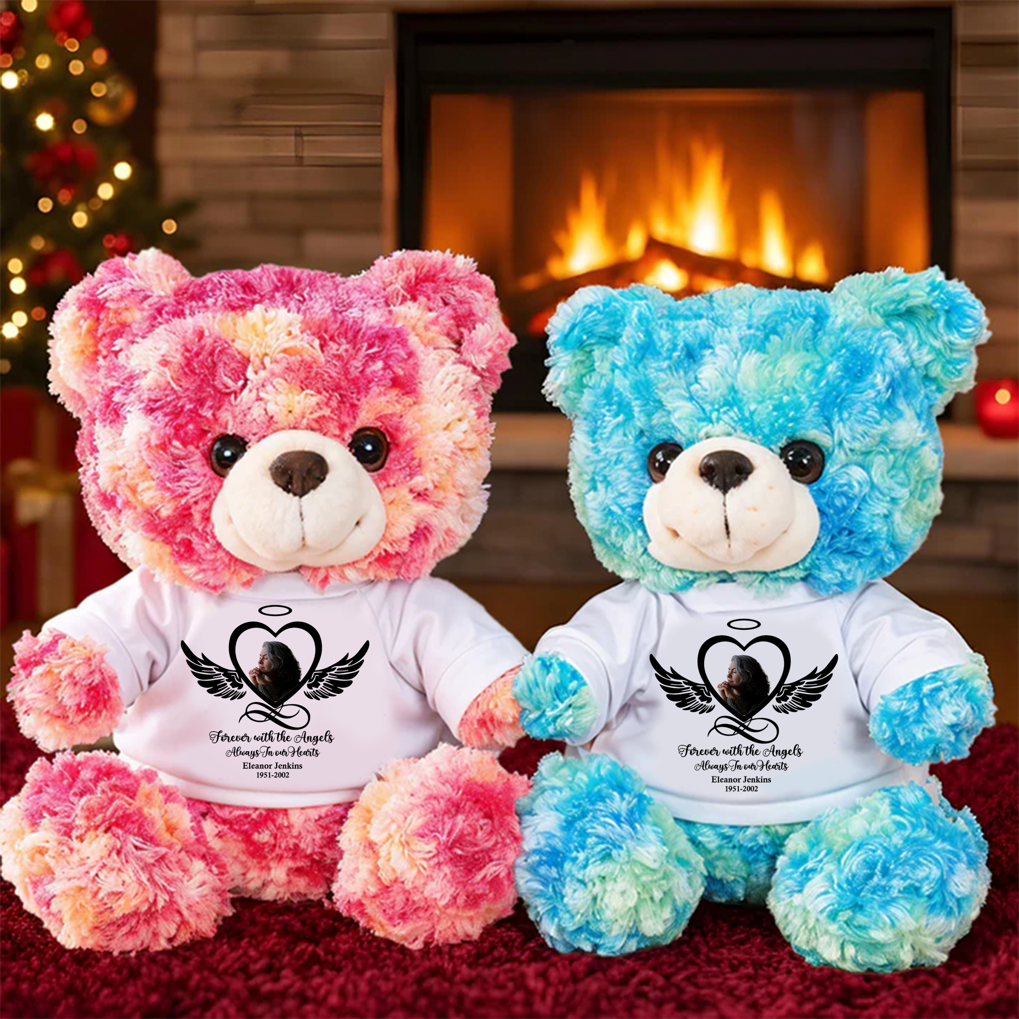 Until We Meet Again - Personalized Memorial Bear Plush - Custom Name and Photo Teddy Bear