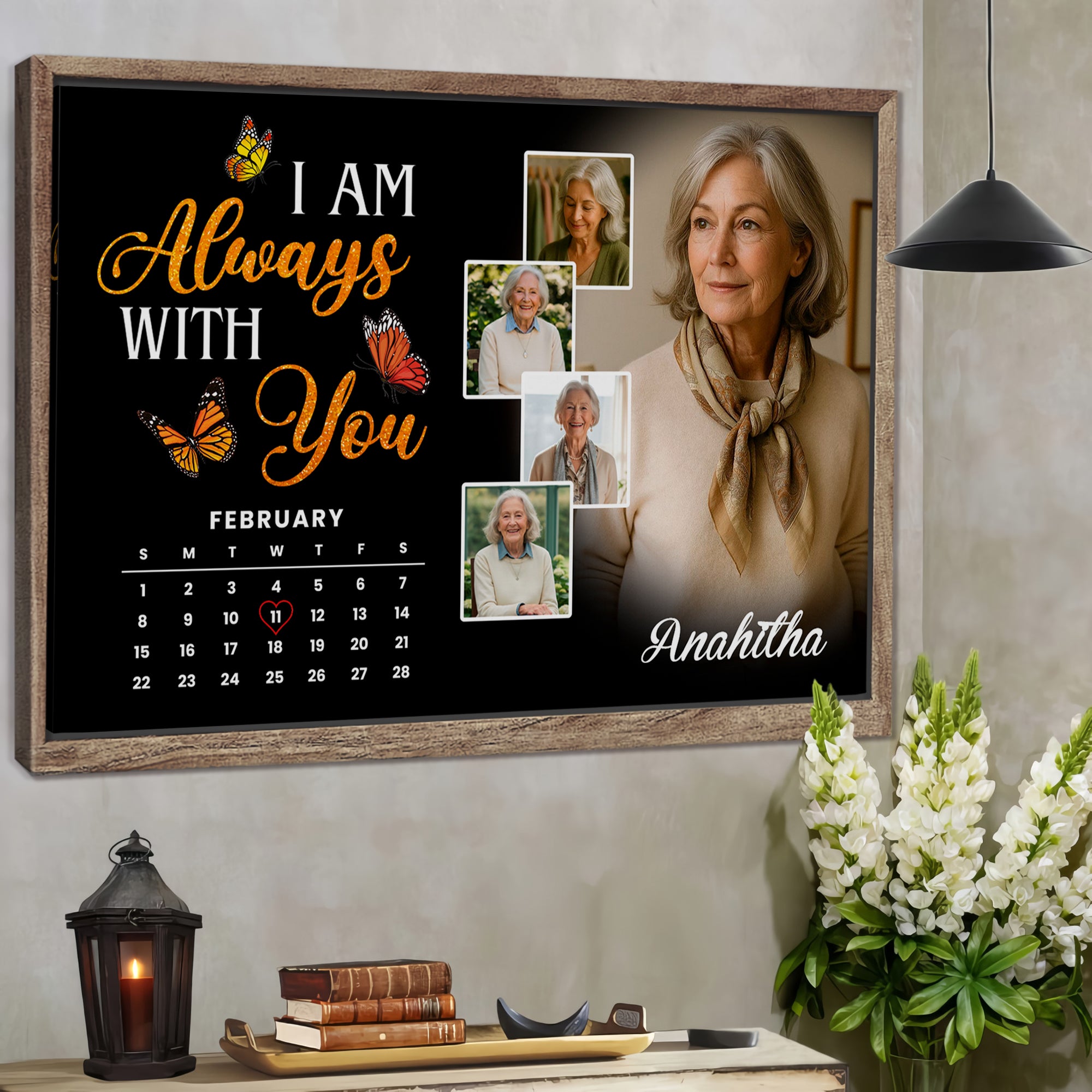 I Am Always With You - Custom Name and Photo - Canvas Sign - Sympathy Gift