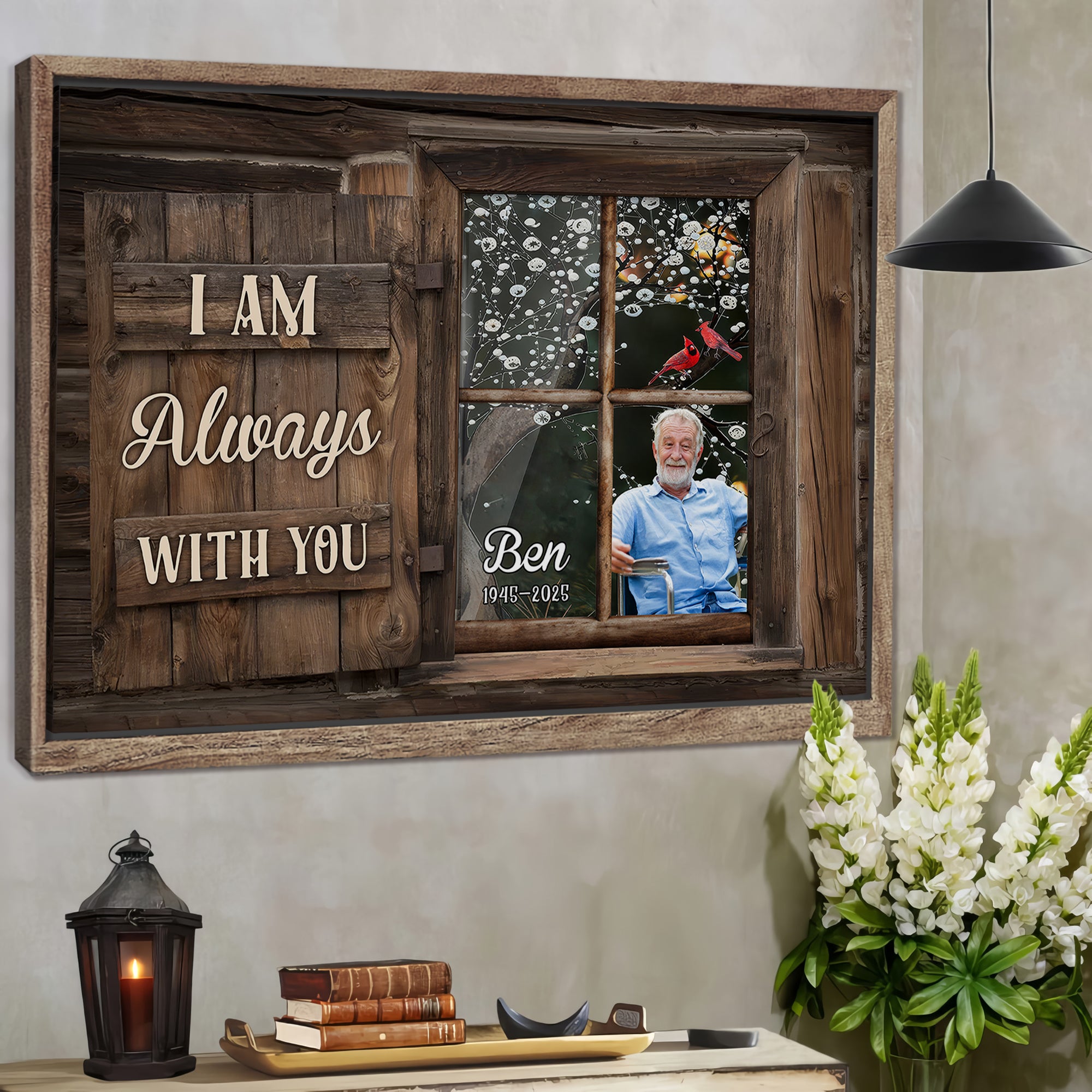 Memorial Canvas Sign - I Am Always With You - Custom Name and Photo - Sympathy Gift