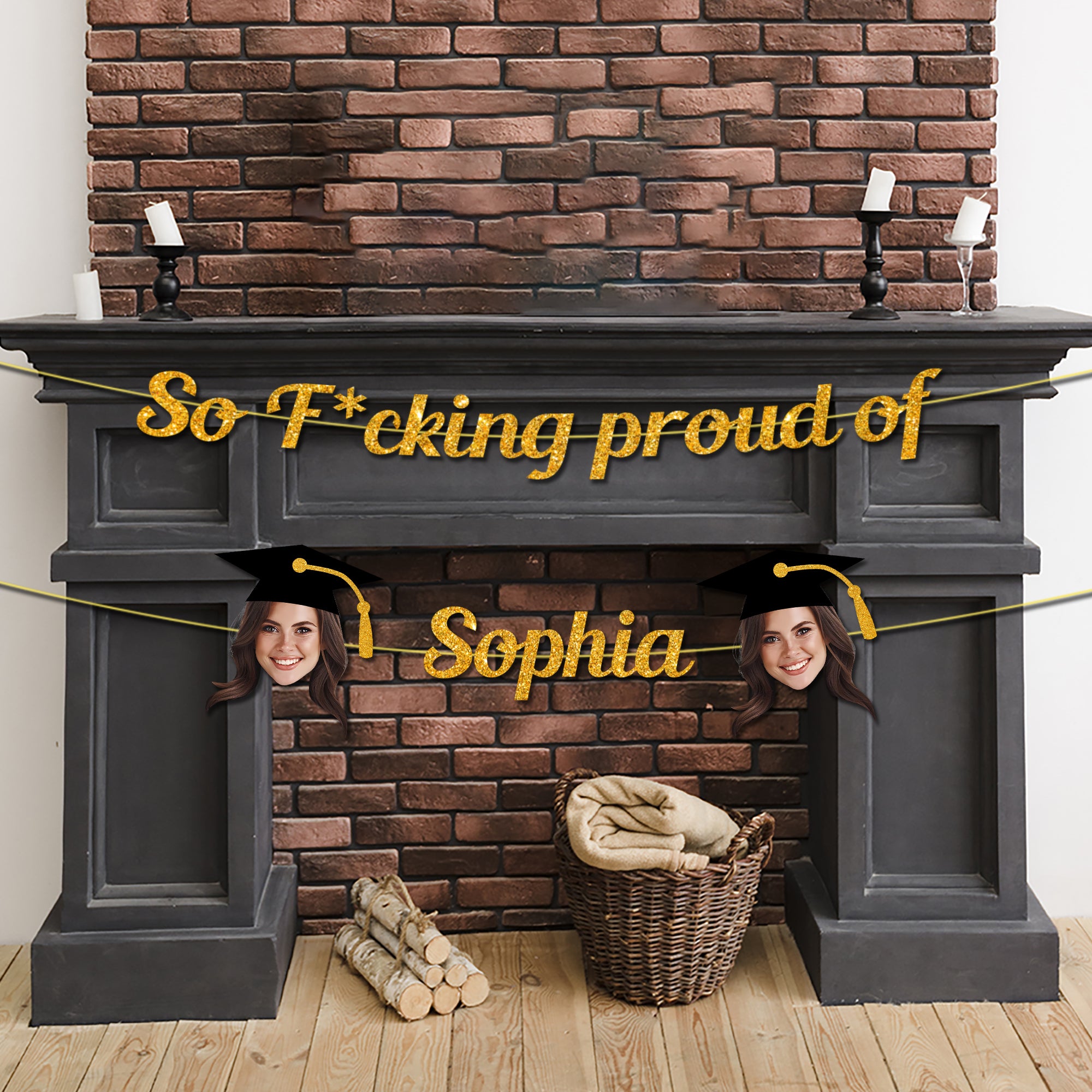 So F*cking Proud Of Graduation Party Decor – Personalized Alphabet Letters Bunting