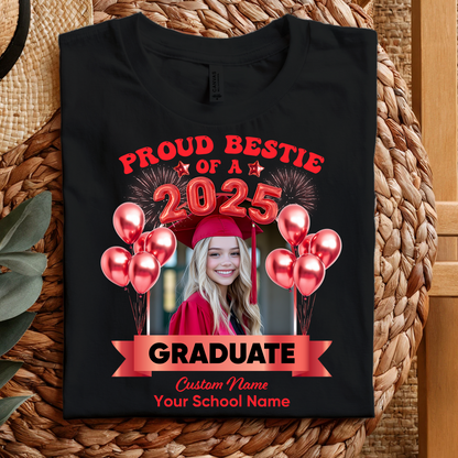 Proud Family Of A 2025 Personalized Graduation Shirt Upload Photo T-shirt, Graduation Gift