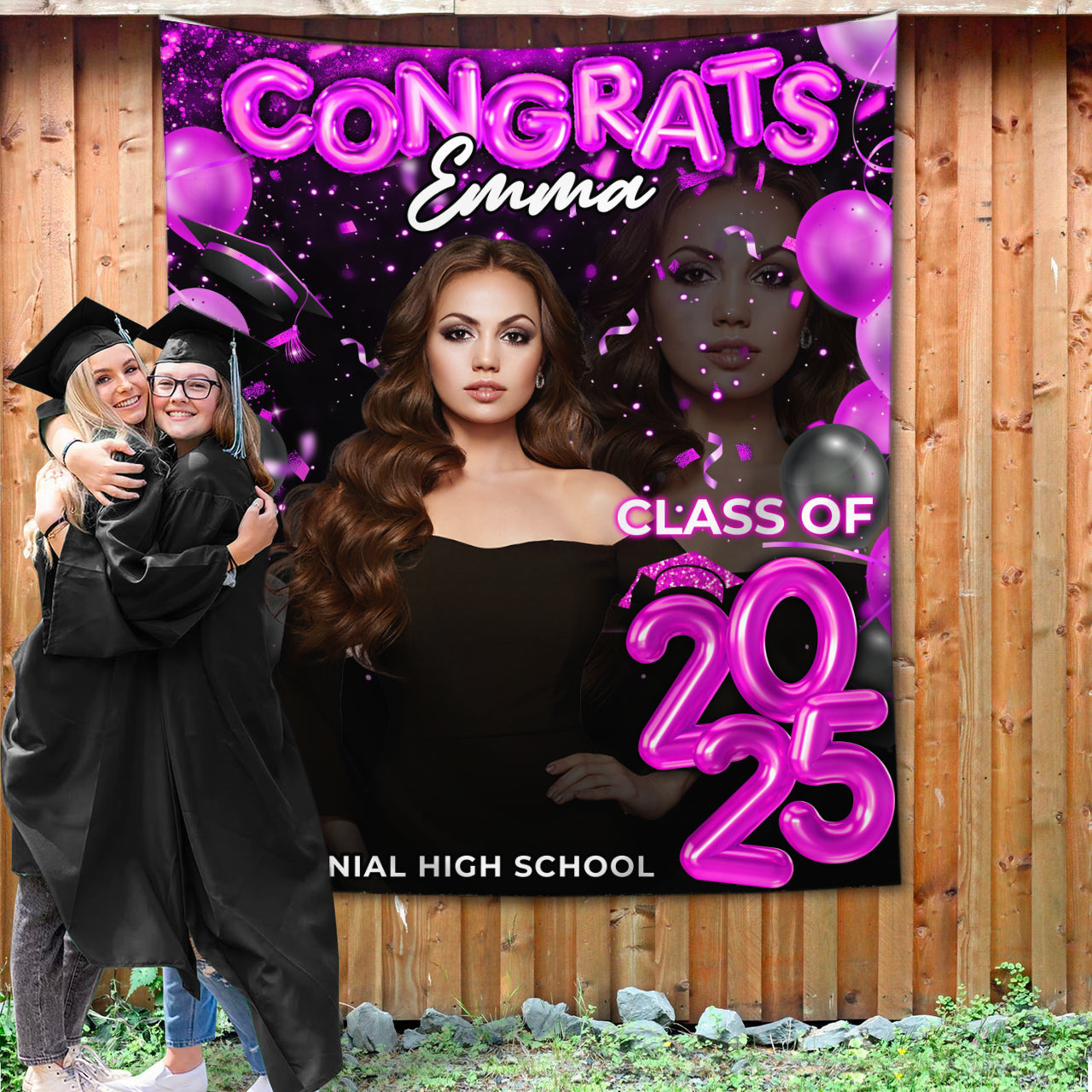 Personalized Congrats Class Of 2025 Backdrop, Custom Graduation Party Decorations