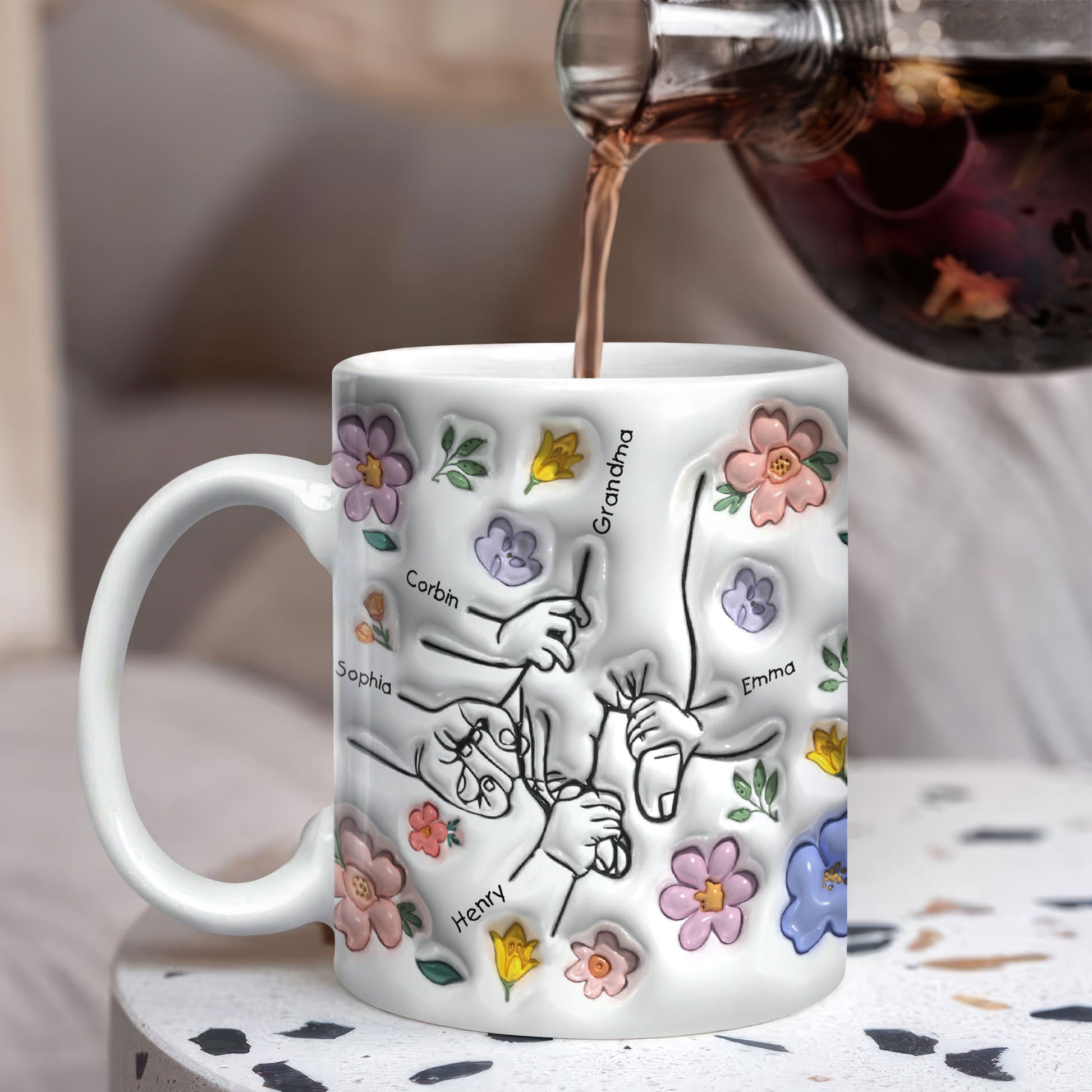 You Hold Our Hands And Our Hearts - Family Gift - Personalized Custom Mug