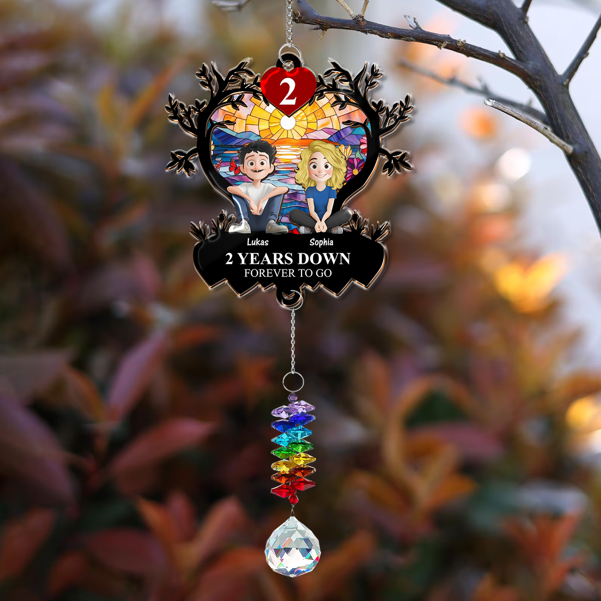 Forever To Go - Ornament Hanging Piece With Crystal Charm - Couple Gift