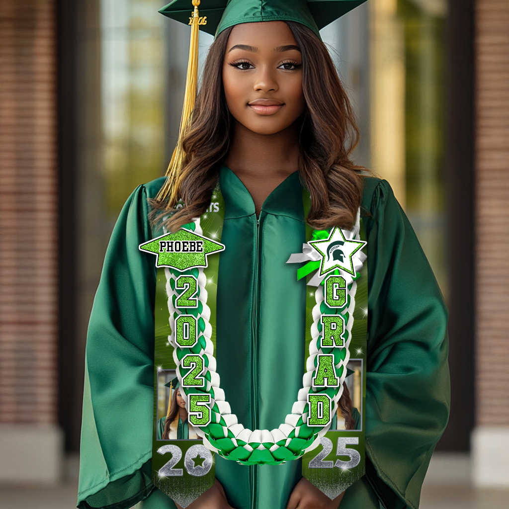 2025 Graduation Lei Custom Name and Photo - Personalized Graduation Lei - 2025 Grad
