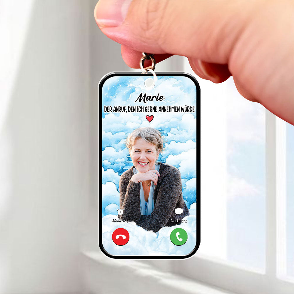 The Phone I Wish I Could Take - Custom Photo Personalized Keychain - Memorial Gift