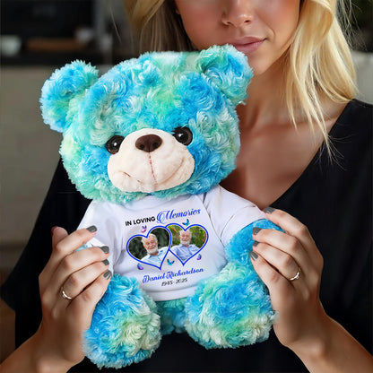 In Loving Memory - Personalized Memorial Bear Plush - Custom Name and Photo Teddy Bear