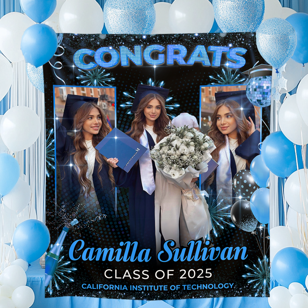 Personalized Congrats Class of 2025 Graduation Backdrop – Perfect for Graduation Party Decorations