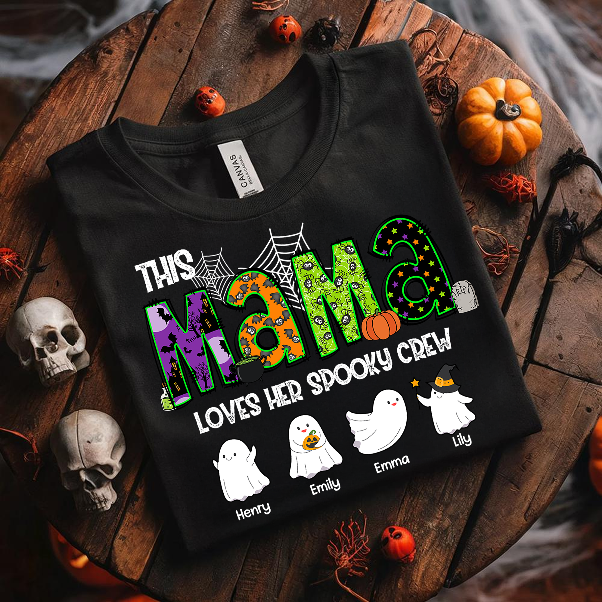 Spooky Crew- Custom Name Shirt - Personalized Shirt Custom T-shirt - Halloween Shirt for Mom