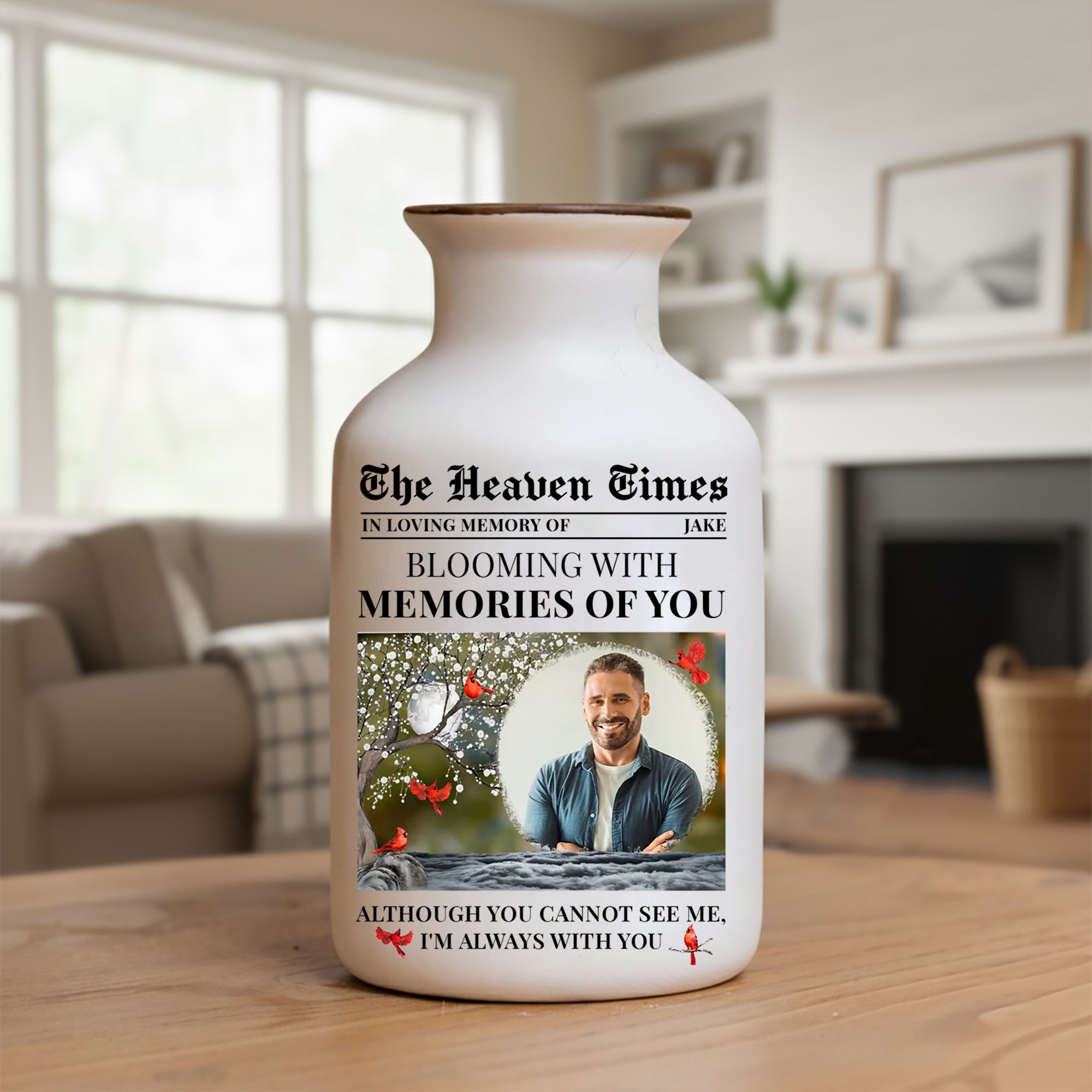 The Heaven Times - Personalized Elegant Ceramic Flower Pot Minimalist - Memorial Gift