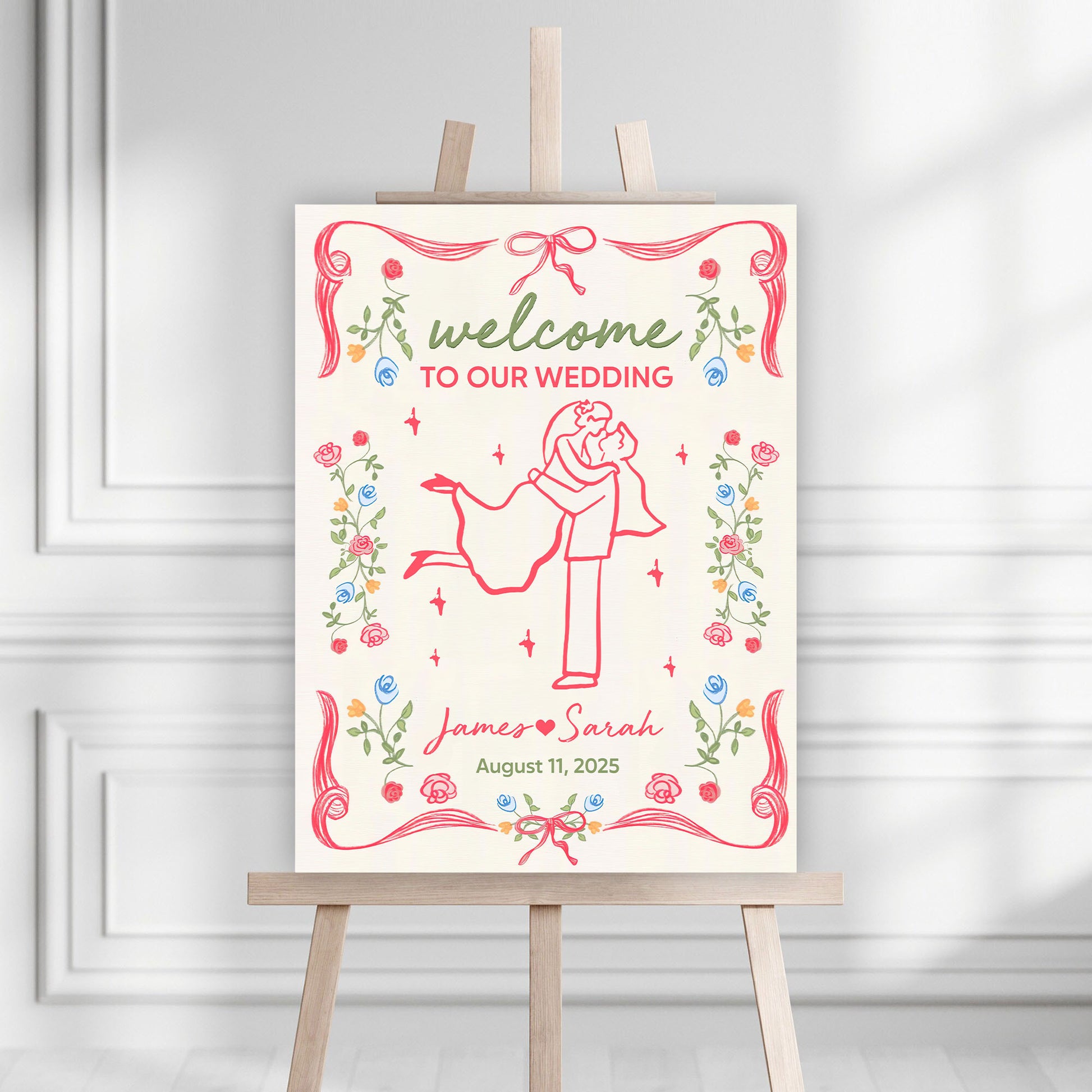 Welcome to Our Wedding Sign - Custom Name and Date Wedding Law Sign