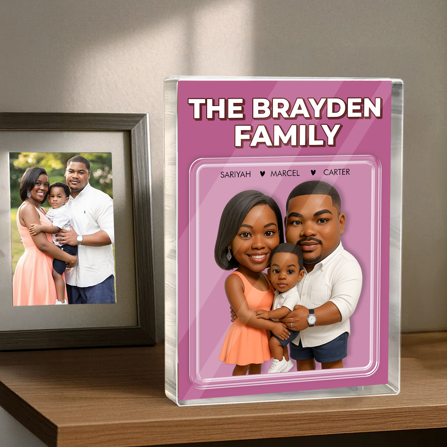 Family Photo Acrylic Block - Custom Acrylic Block Plaque