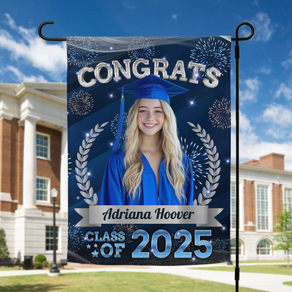 Personalized Class Of 2025 Flag, Custom Photo Congrats Grad Gift, Congrats Grad Gift, Graduation Decorations