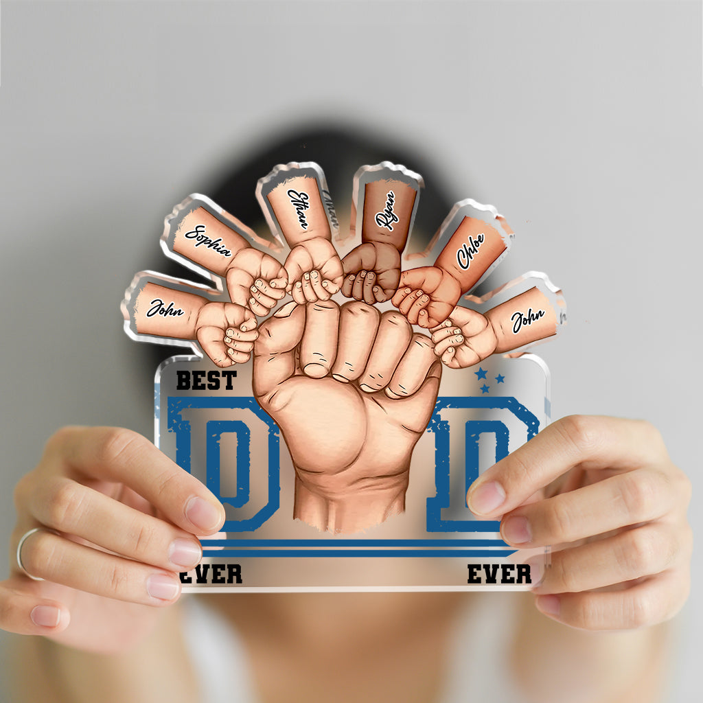 Best Dad Ever - Custom Photo and Name - Custom Shaped Acrylic Plaque - Home Decor