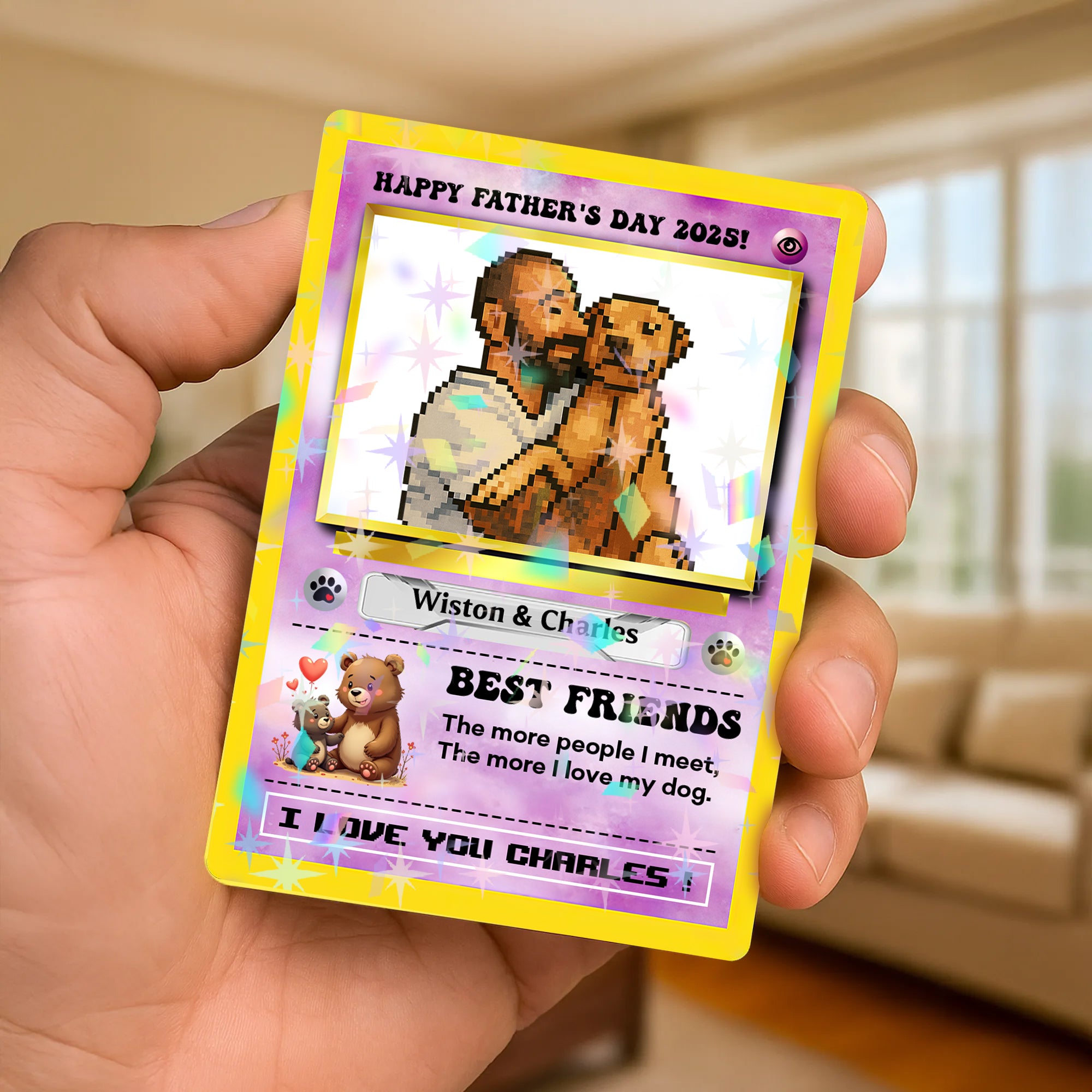 Personalized Pet Lover Gift - Custom Name and Photo - Custom Shape Hologram Ornament