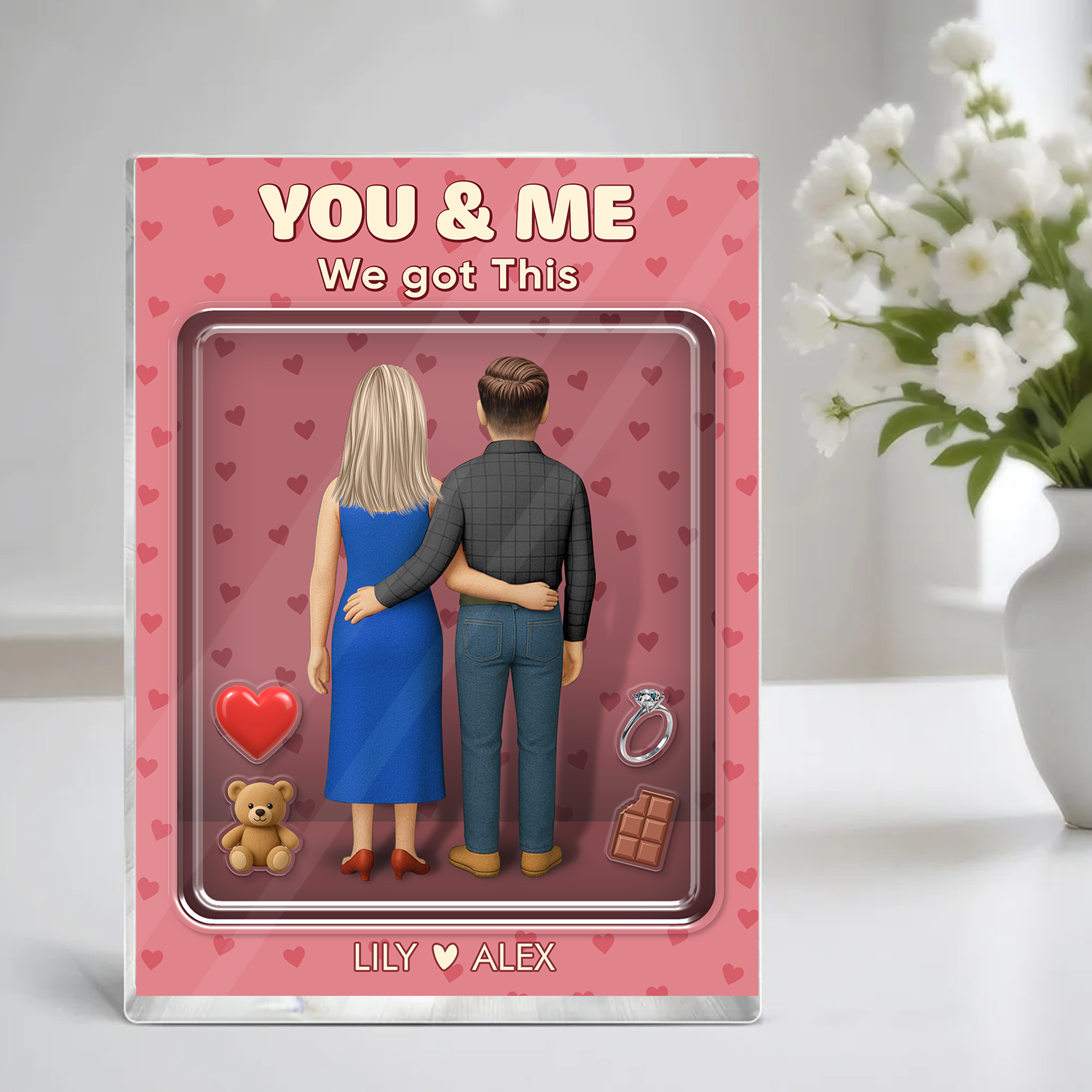 You & Me We Got This - Custom Figure Personalized Acrylic Block Plaque
