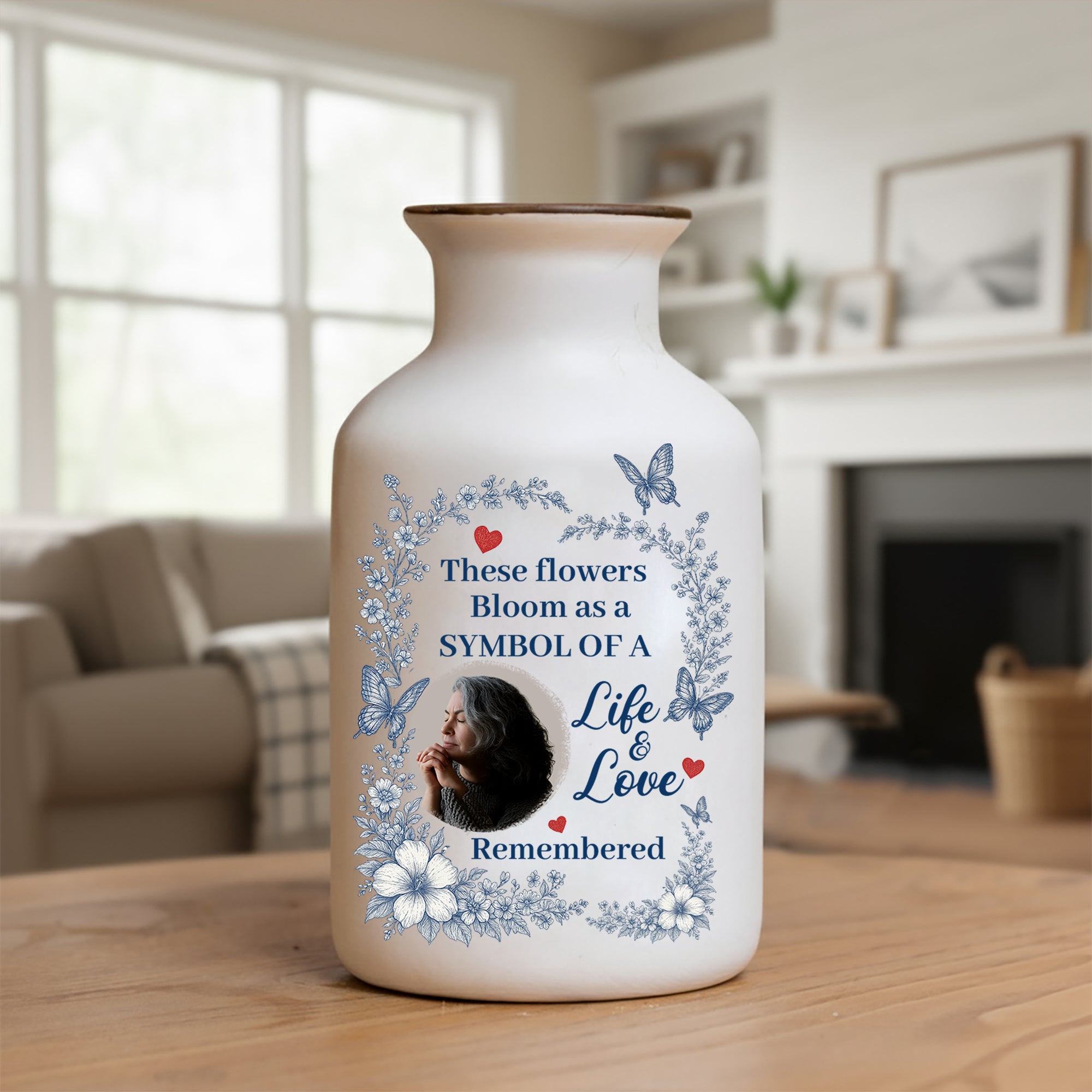 Symbol Of A Life - Personalized Elegant Ceramic Flower Pot Minimalist - Memorial Gift