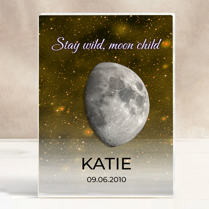 Born to be the Spotlight - Custom Name and Birthdate - Custom Shaped Acrylic Plaque - Home Decor