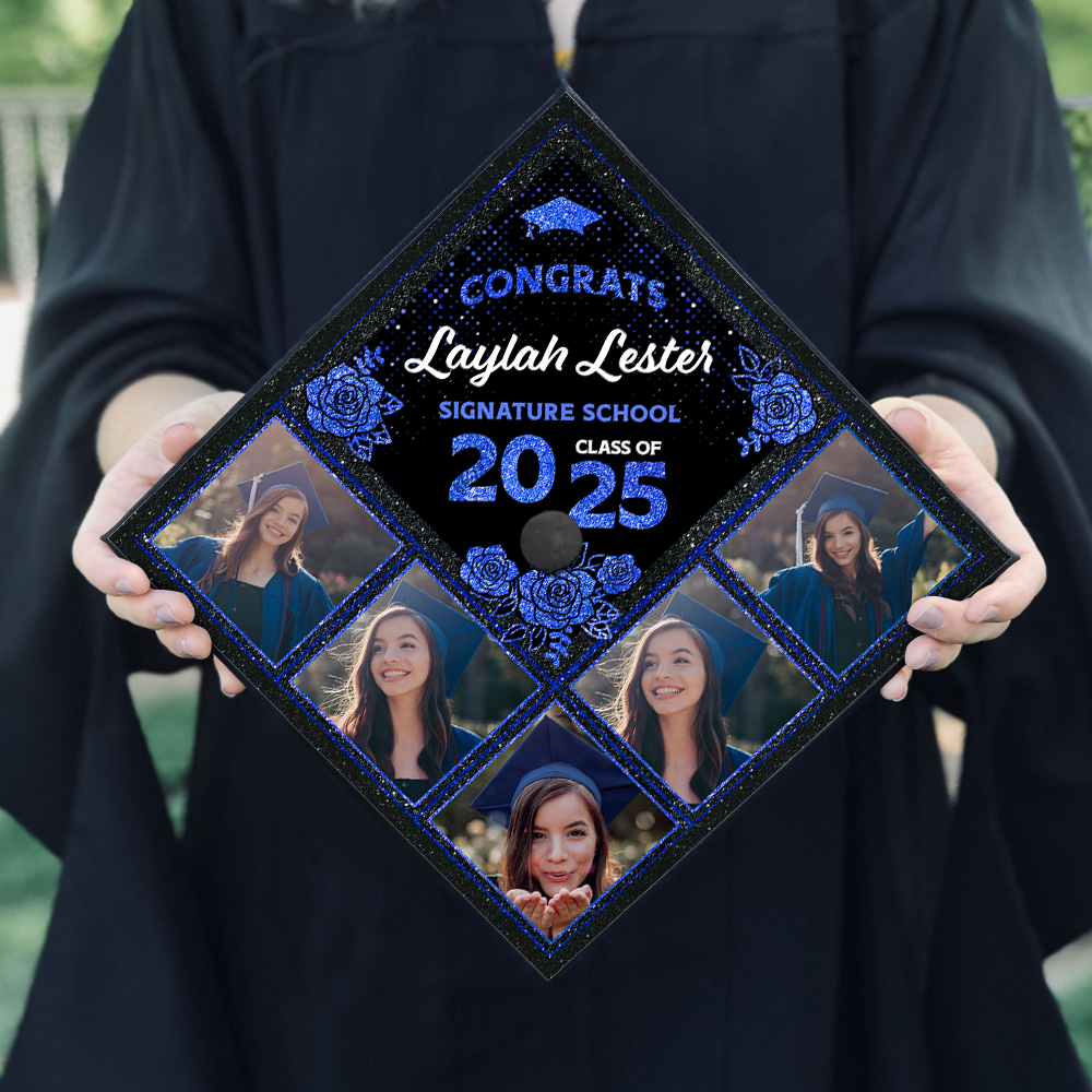 Personalized Class of 2025 Photo Graduation Cap Topper – Custom Grad Cap Decoration, Unique Graduation Keepsake