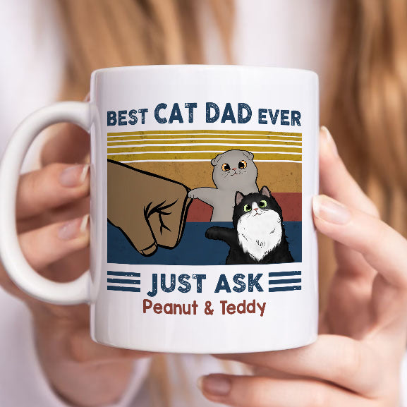 Gift For Cat Lover - Best Cat Dad Ever - Personalized Custom Mug