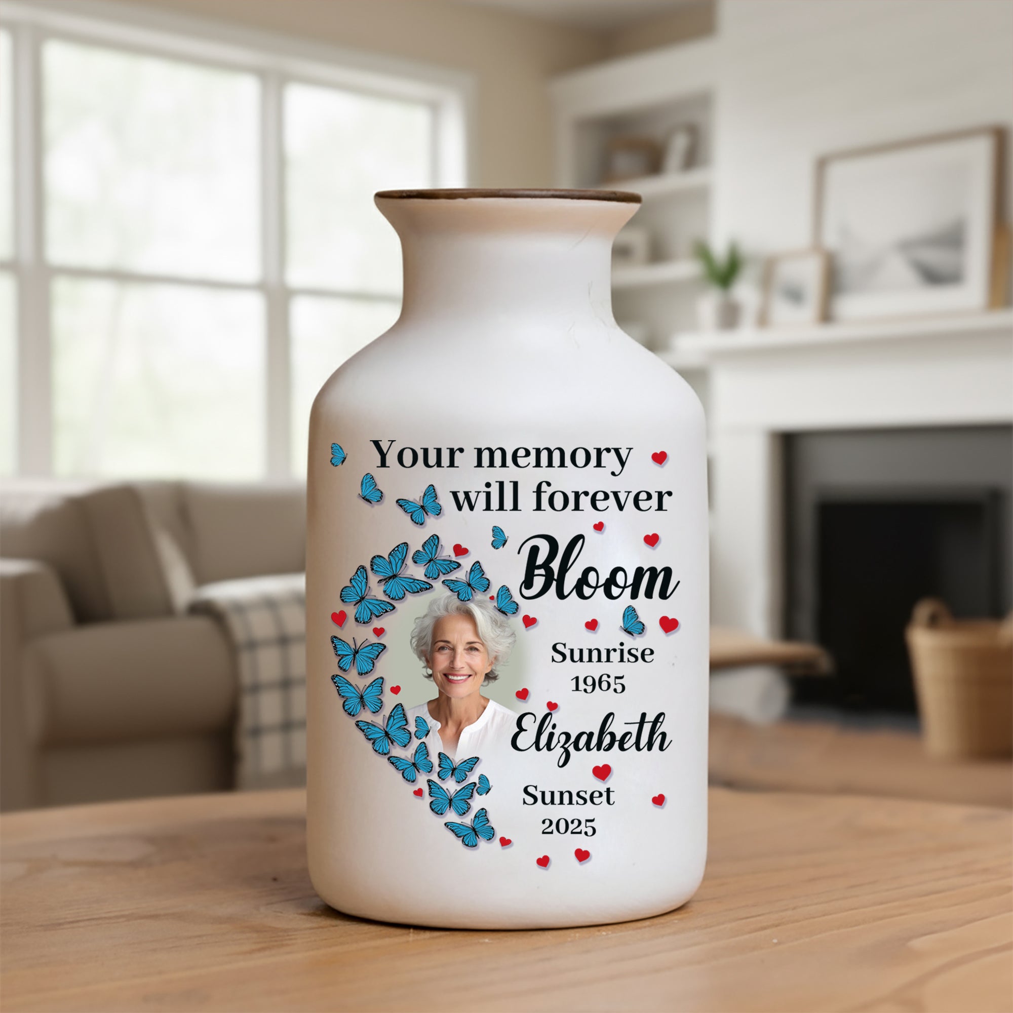 Your Memory Will Forever Bloom - Personalized Elegant Ceramic Flower Pot Minimalist - Memorial Gift