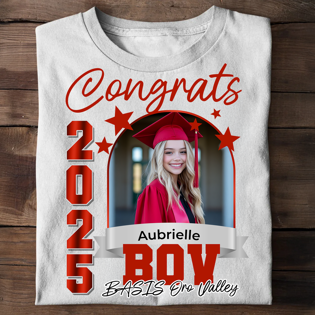 Congrats 2025 Custom Graduation Shirt Upload Photo T-shirt Personalized Graduation Gift