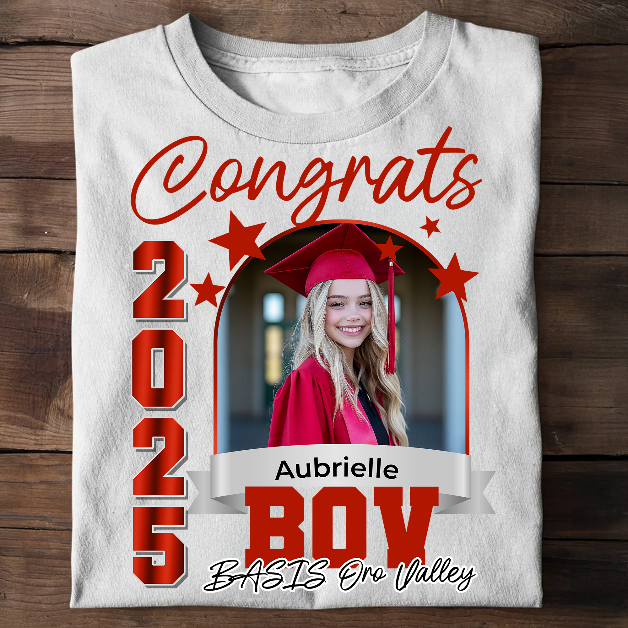 Congrats 2025 Custom Graduation Shirt Upload Photo T-shirt Personalized Graduation Gift