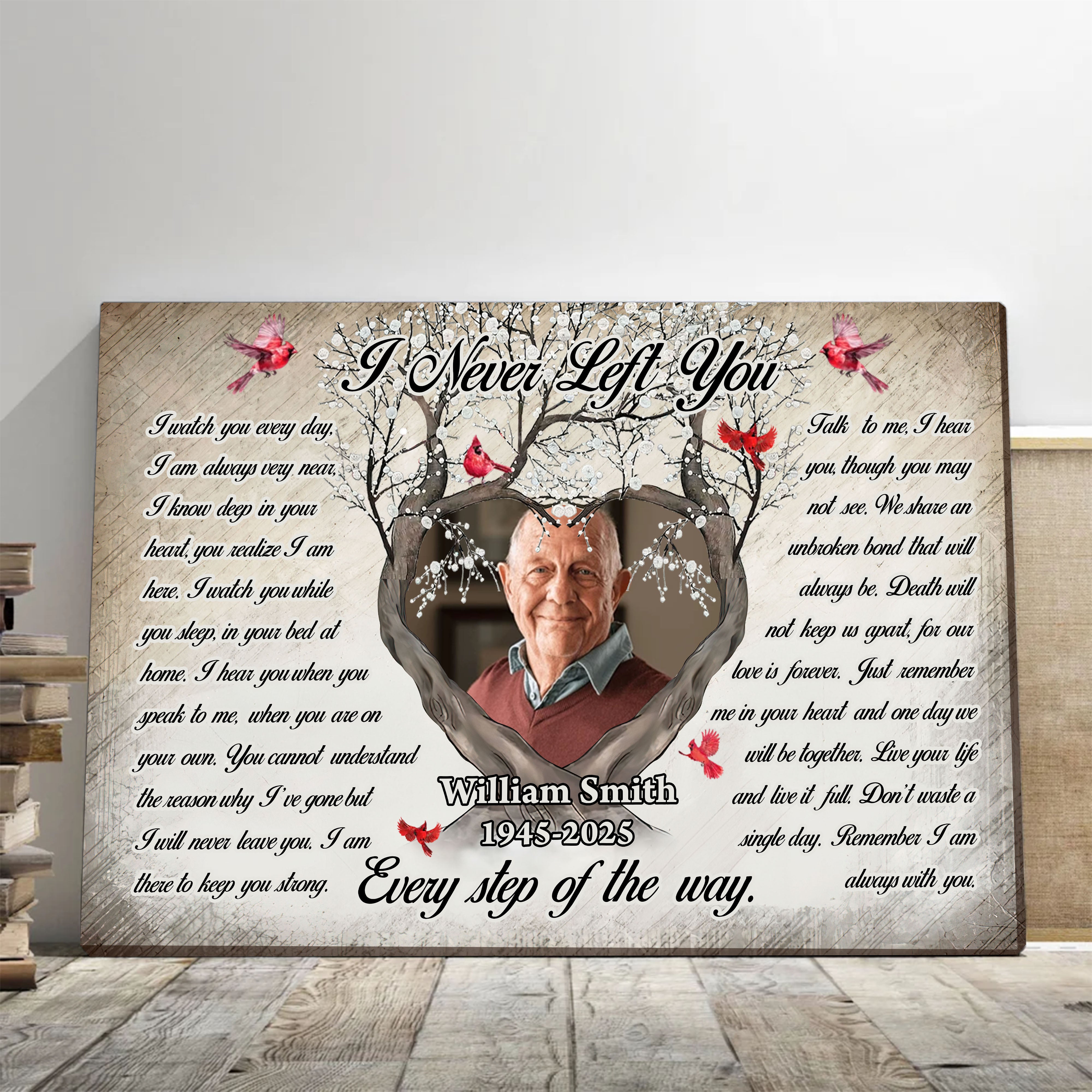 I Never Left You - Custom Photo - Canvas Sign - Memorial Gift
