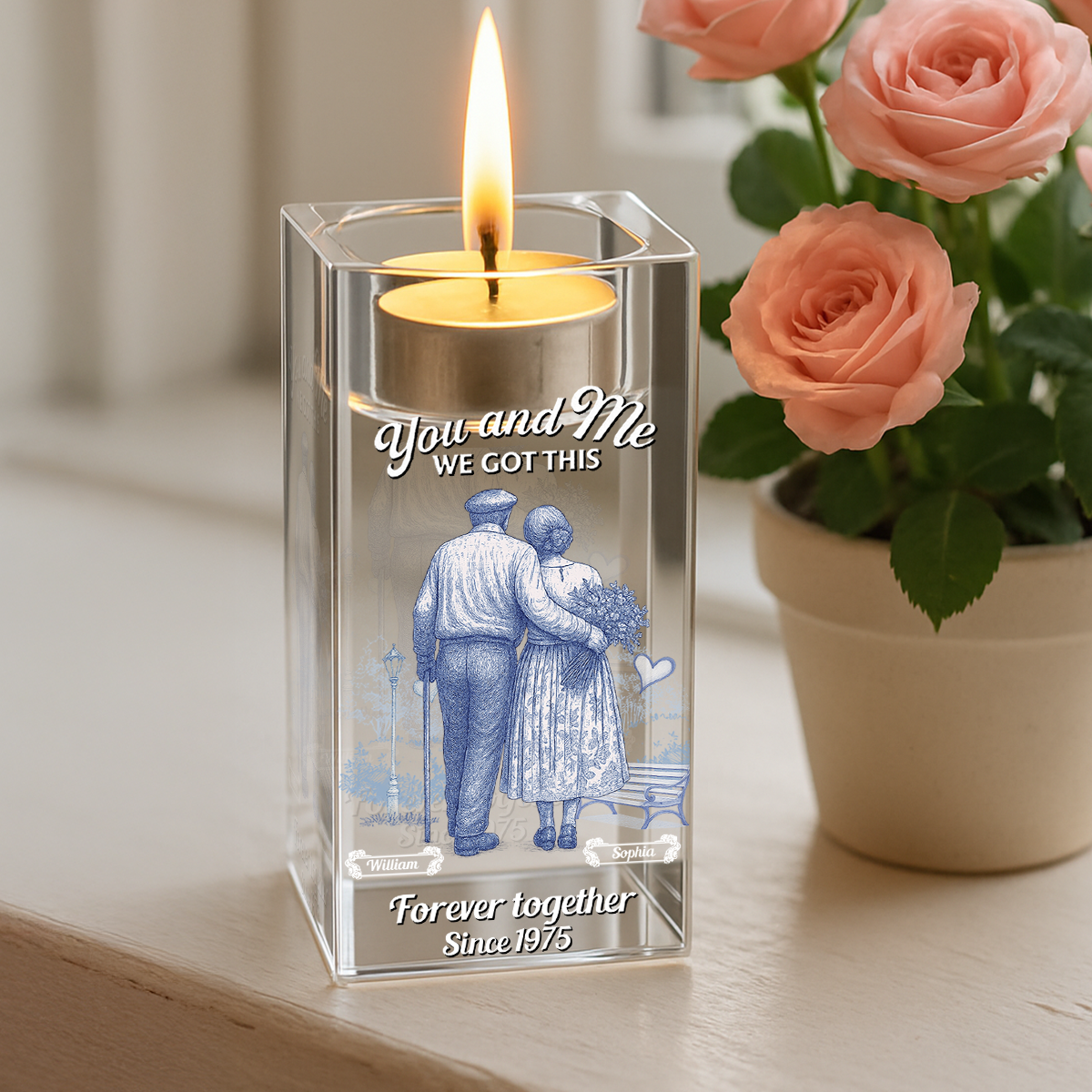 We Got This - Personalized Crystal Candle Holder - Couple Gift