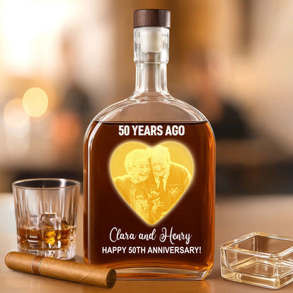 Happy Anniversary Gift - Custom Couple Name and Photo - Personalized Custom Whiskey Bottle