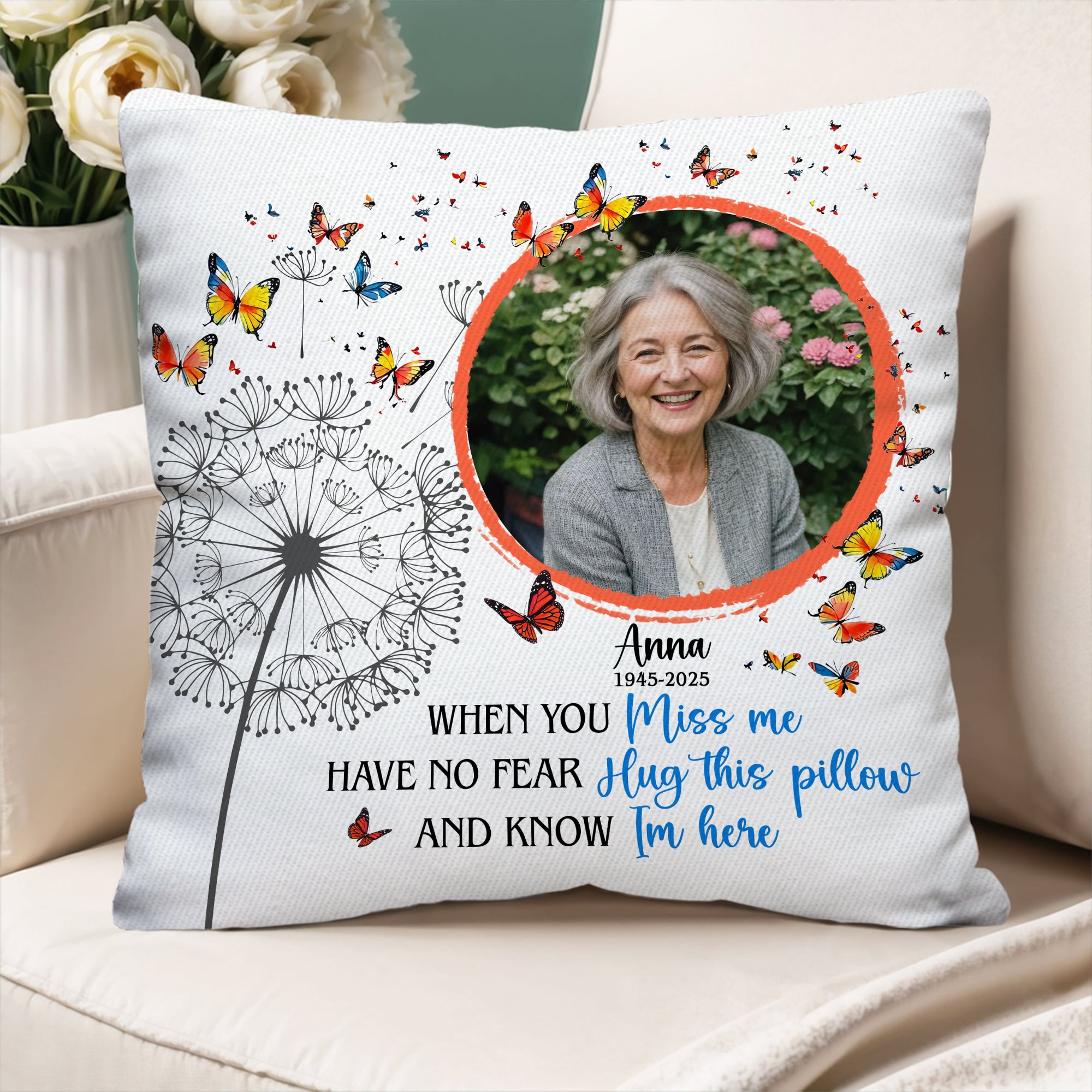 Custom Photo & Name - When You Miss Me - Memorial Personalized Custom Pillow