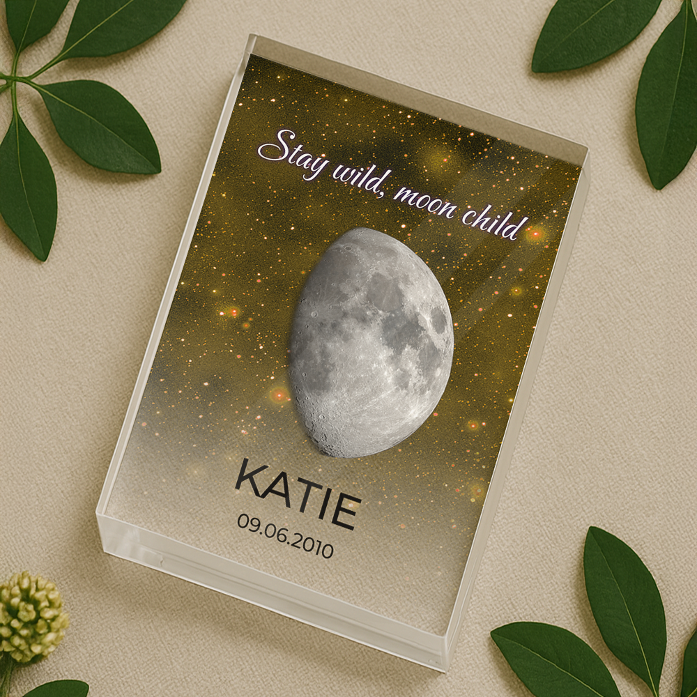 Born to be the Spotlight - Custom Name and Birthdate - Custom Shaped Acrylic Plaque - Home Decor