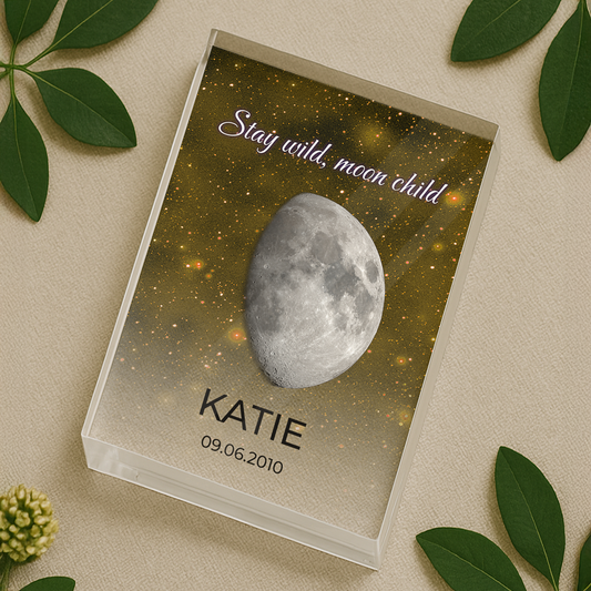 Born to be the Spotlight - Custom Name and Birthdate - Custom Shaped Acrylic Plaque - Home Decor