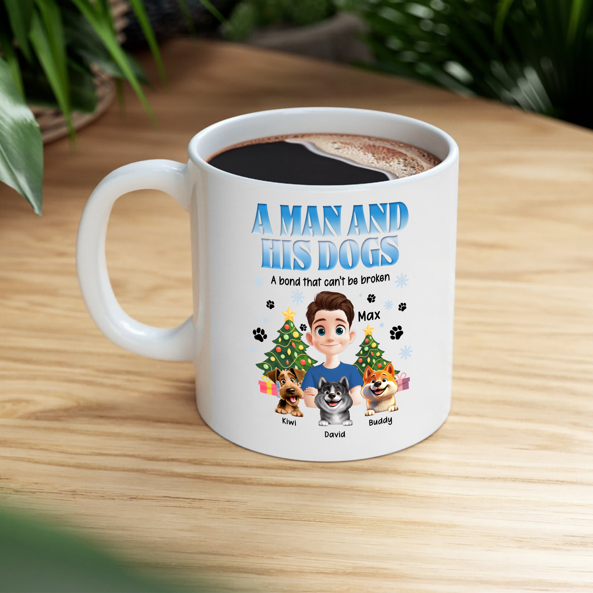 A Man And His Dogs - Personalized Custom 12oz Enamel Mug - Gift for Dog Lover