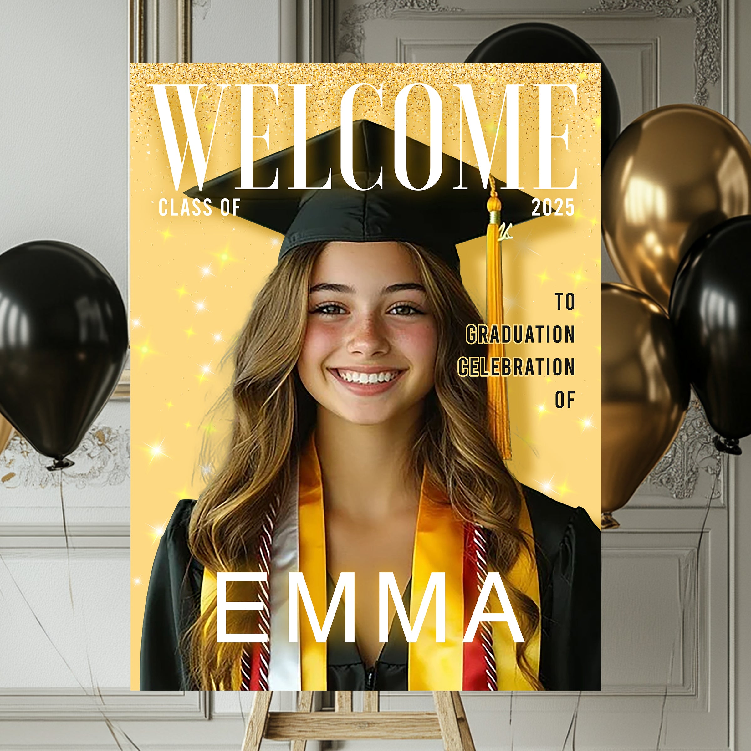 Personalized Graduation Party Welcome Sign – Welcome To The Celebration Of - Class Of 2025