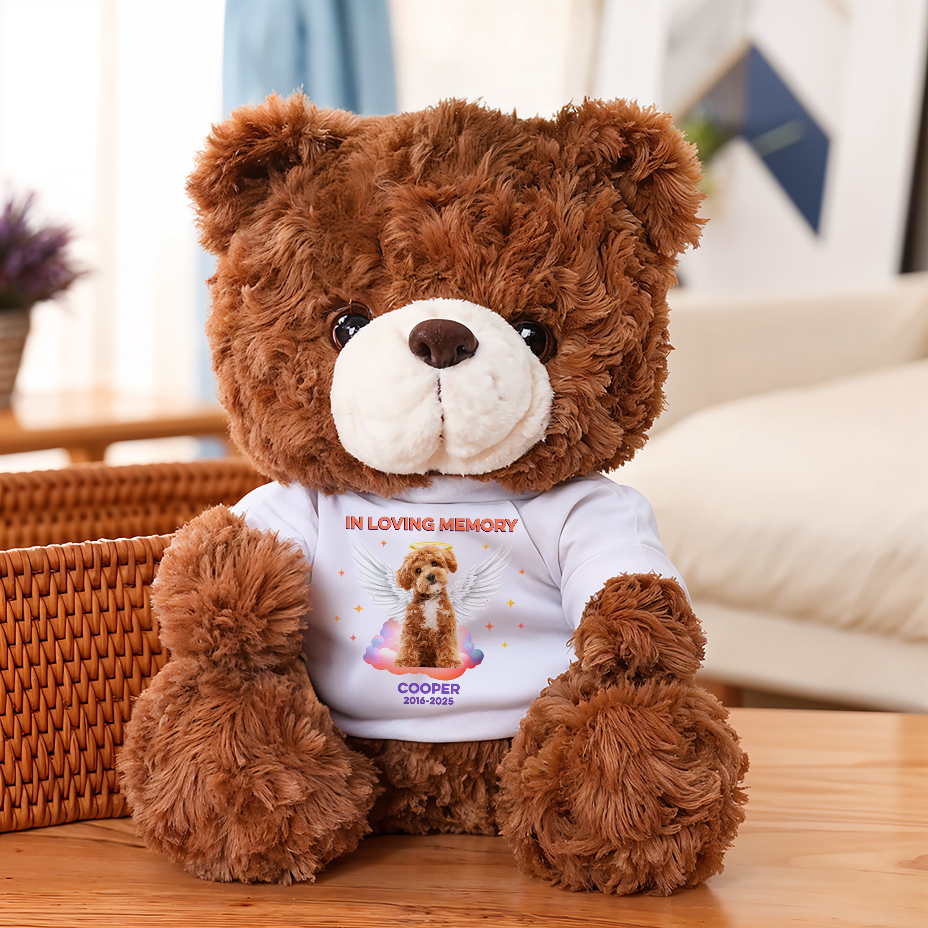 In Loving Memory - Personalized Pet Memorial Bear Plush - Pet Memorial Gift